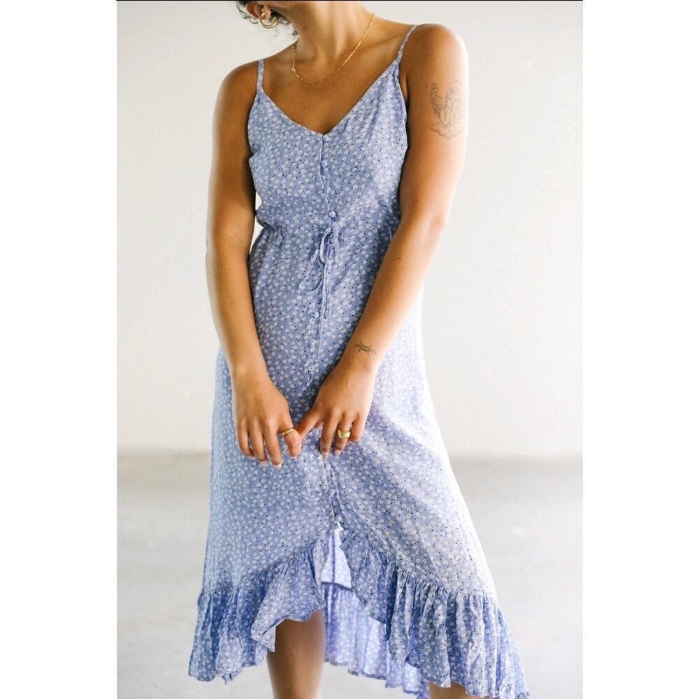 Rails Frida Floral Daisy High Low Ruffle Midi Dress